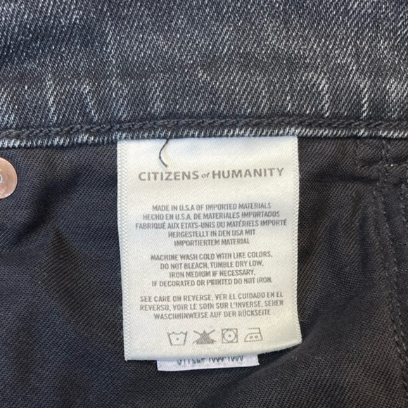 Citizens of Humanity Elsa Mid Rise Slim Crop Jeans Faded Black Wash - Size 24 - Picture 13 of 16